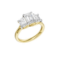 3.00ct Emerald Certified Three Stone Lab Diamond Ring