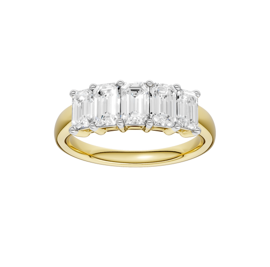 1.50ct Emerald Certified Lab Diamond Band