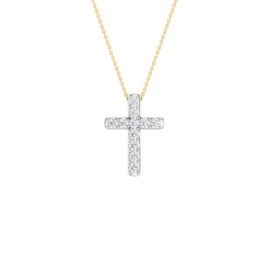 0.25ct  Small Cross Certified Lab Diamond Pendant
