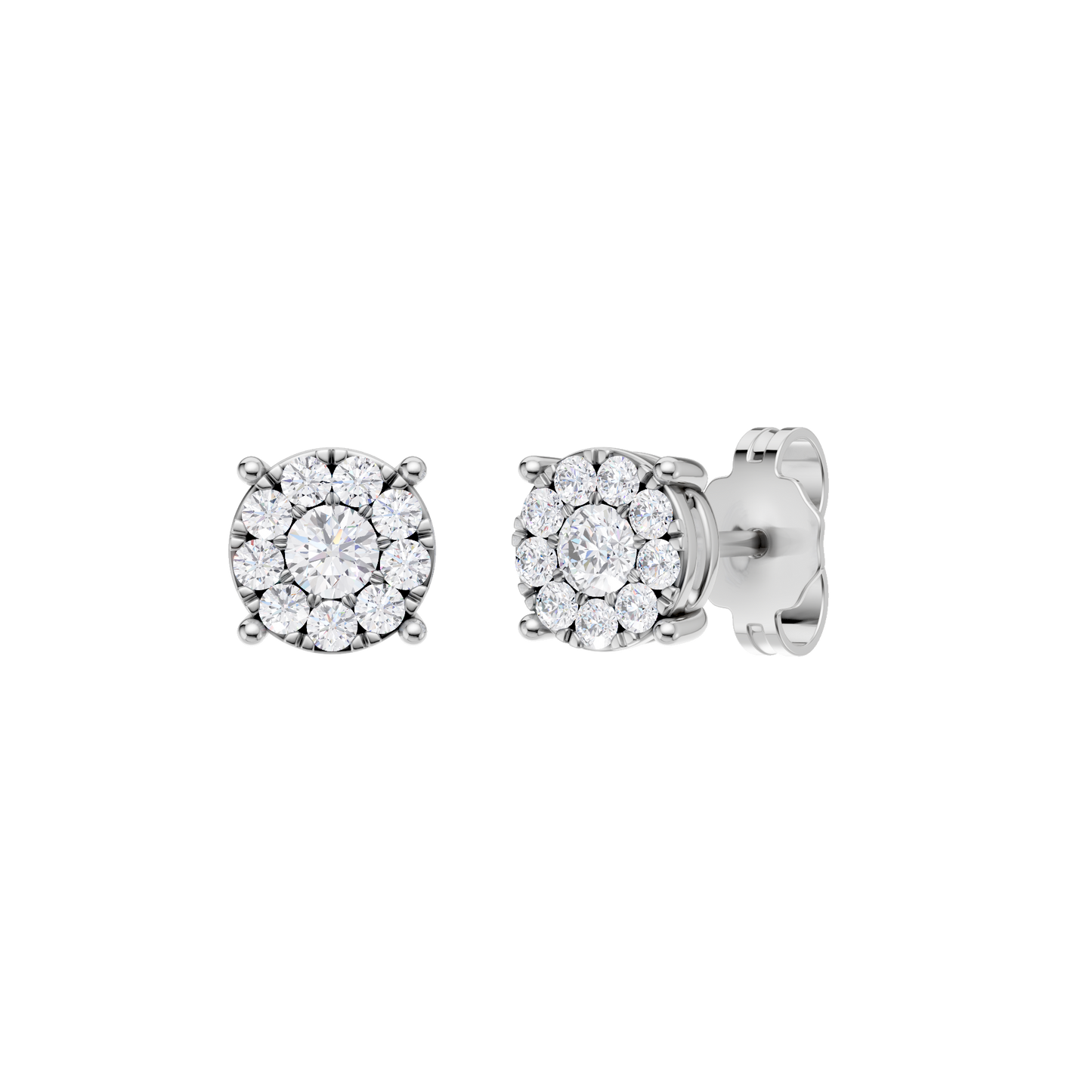 0.33ct Round Certified Single Halo Lab Diamond Earring