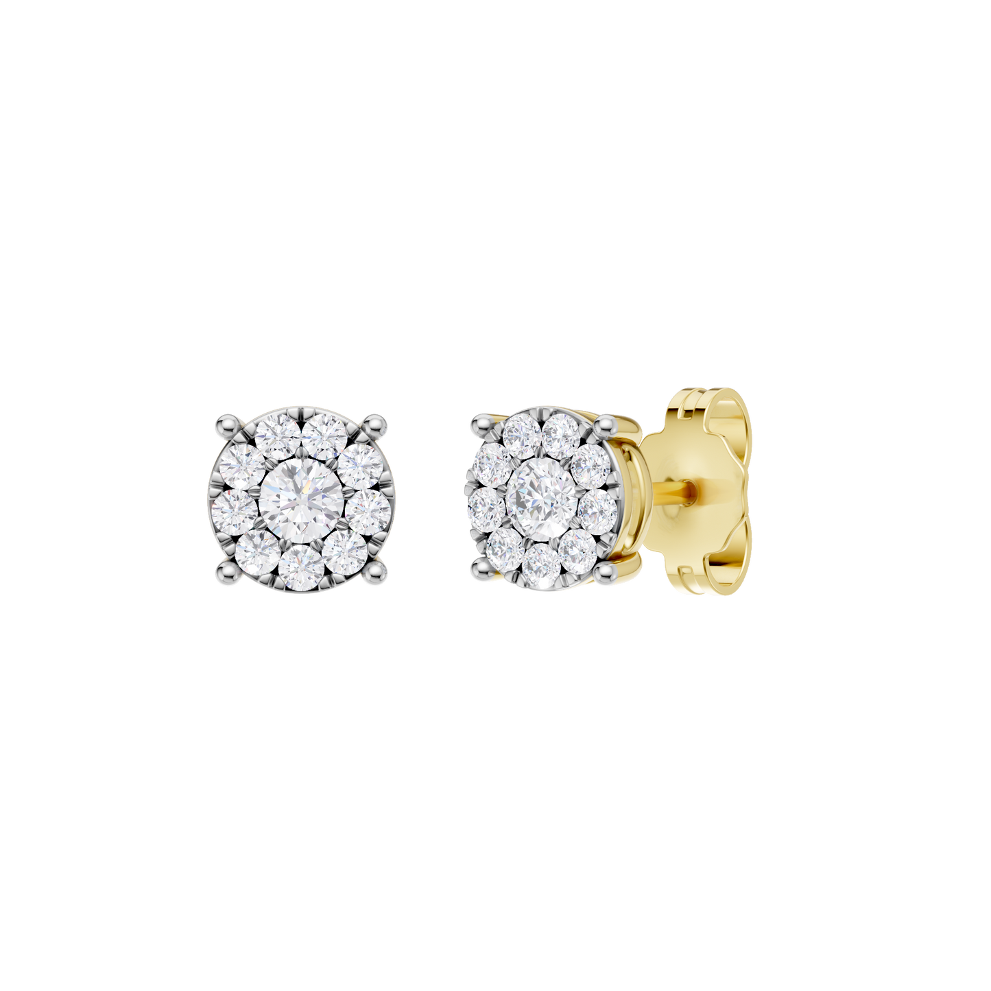 0.33ct Round Certified Single Halo Lab Diamond Earring