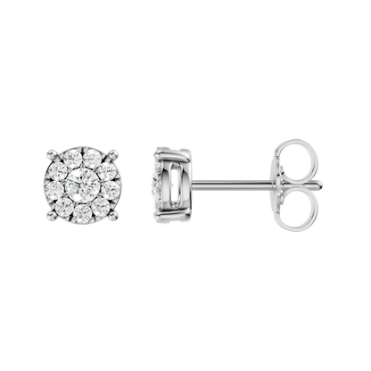 0.33ct Round Certified Single Halo Lab Diamond Earring