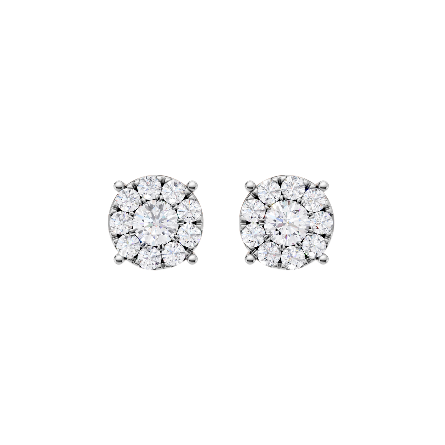 0.50ct Round Certified Single Halo Lab Diamond Earring