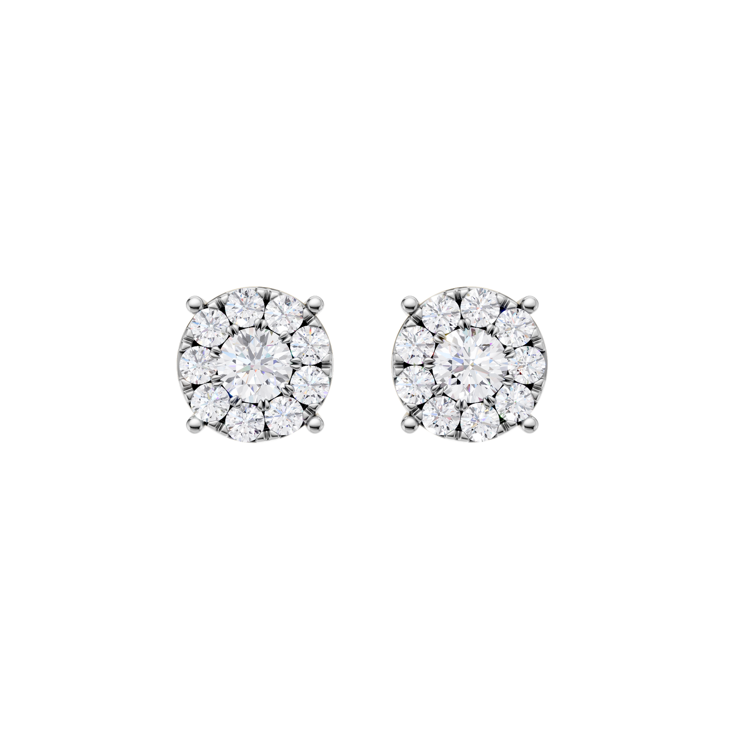0.50ct Round Certified Single Halo Lab Diamond Earring