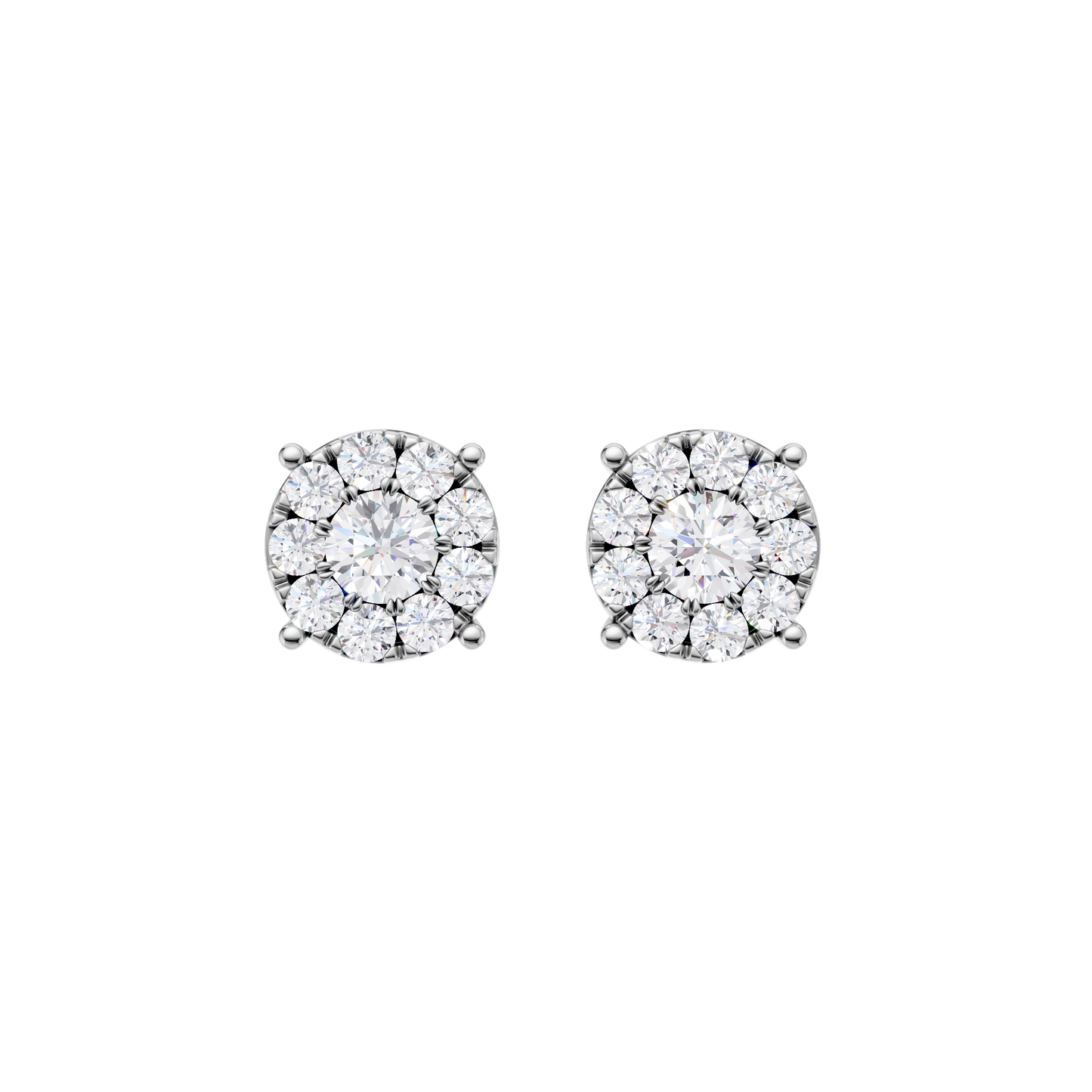 0.50ct Round Certified Single Halo Lab Diamond Earring