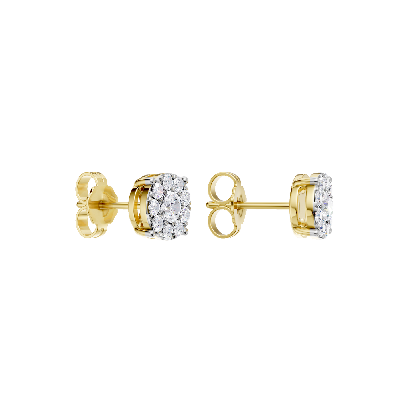 0.50ct Round Certified Single Halo Lab Diamond Earring