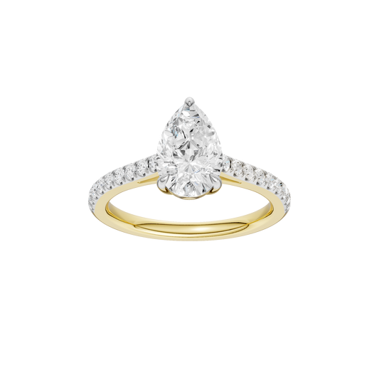 1.75ct Pear Certified Solitaire Lab Diamond Ring