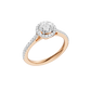 1.00ct Round Certified Single Halo Lab Diamond Ring