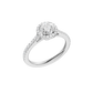 1.00ct Round Certified Single Halo Lab Diamond Ring