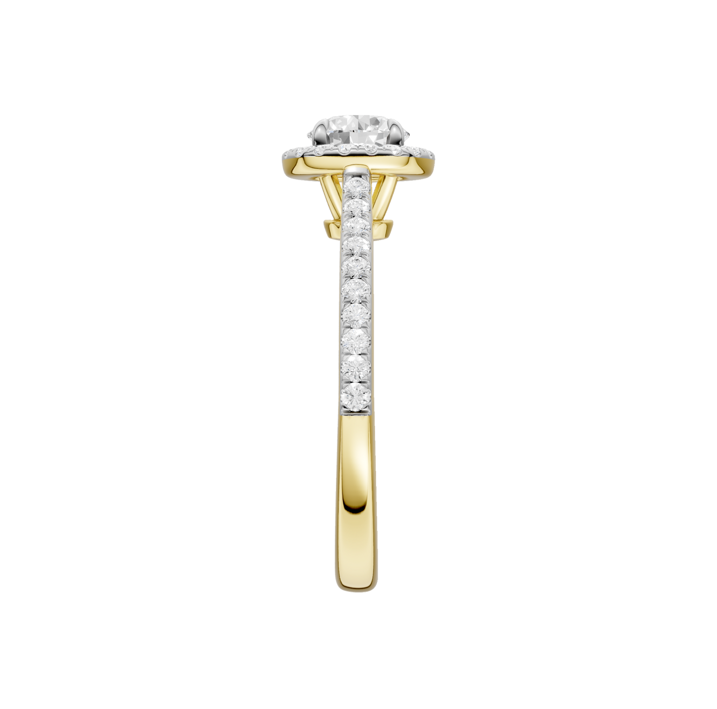 1.00ct Round Certified Single Halo Lab Diamond Ring