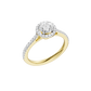 1.00ct Round Certified Single Halo Lab Diamond Ring