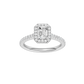 1.00ct Emerald Certified Single Halo Lab Diamond Ring