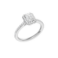 1.00ct Emerald Certified Single Halo Lab Diamond Ring