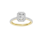 1.00ct Emerald Certified Single Halo Lab Diamond Ring