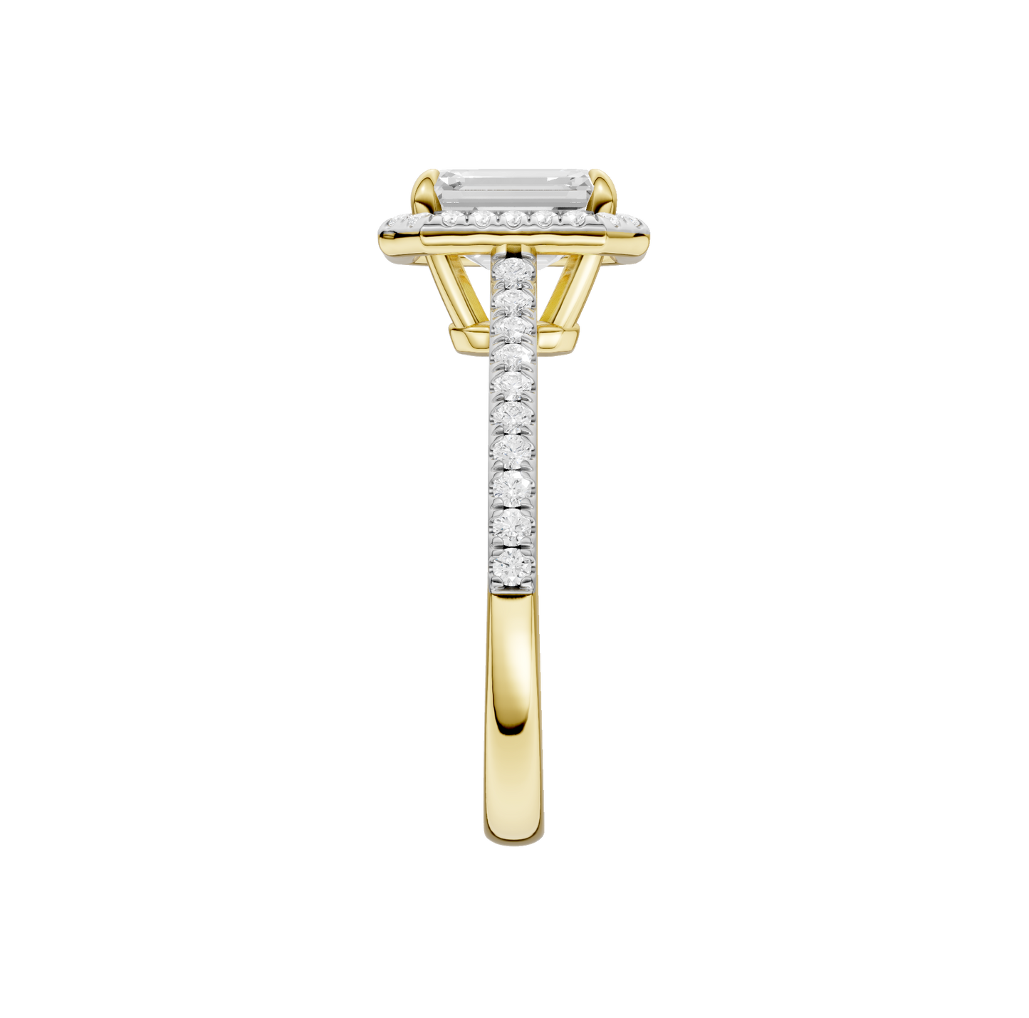 1.75ct Emerald Certified Single Halo Lab Diamond Ring