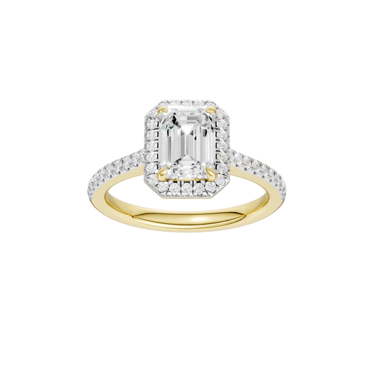 1.75ct Emerald Certified Single Halo Lab Diamond Ring