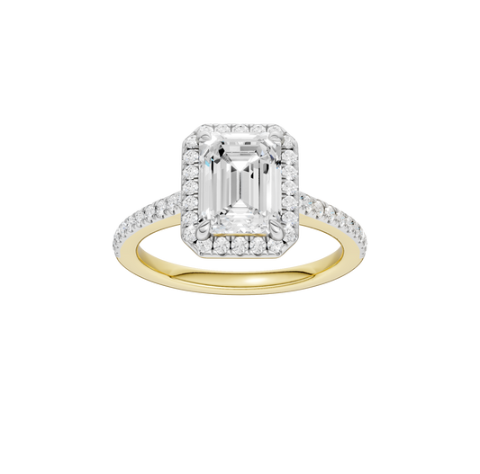 2.25ct Emerald Certified Single Halo Lab Diamond Ring