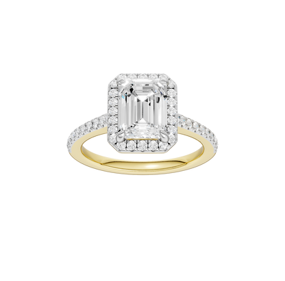 2.25ct Emerald Certified Single Halo Lab Diamond Ring