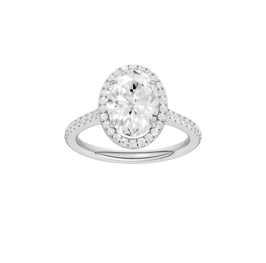 2.25ct Oval Certified Single Halo Lab Diamond Ring