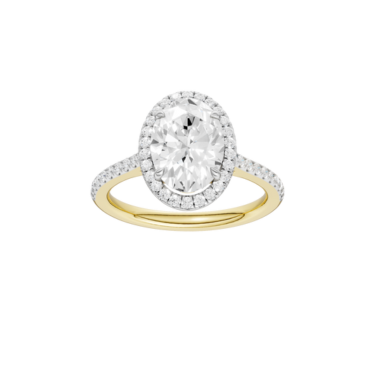 2.25ct Oval Certified Single Halo Lab Diamond Ring