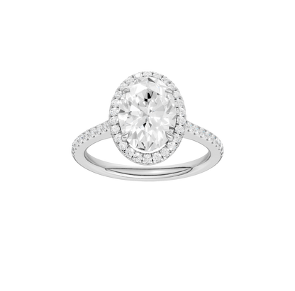 2.25ct Oval Certified Single Halo Lab Diamond Ring