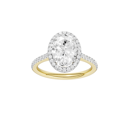 2.25ct Oval Certified Single Halo Lab Diamond Ring
