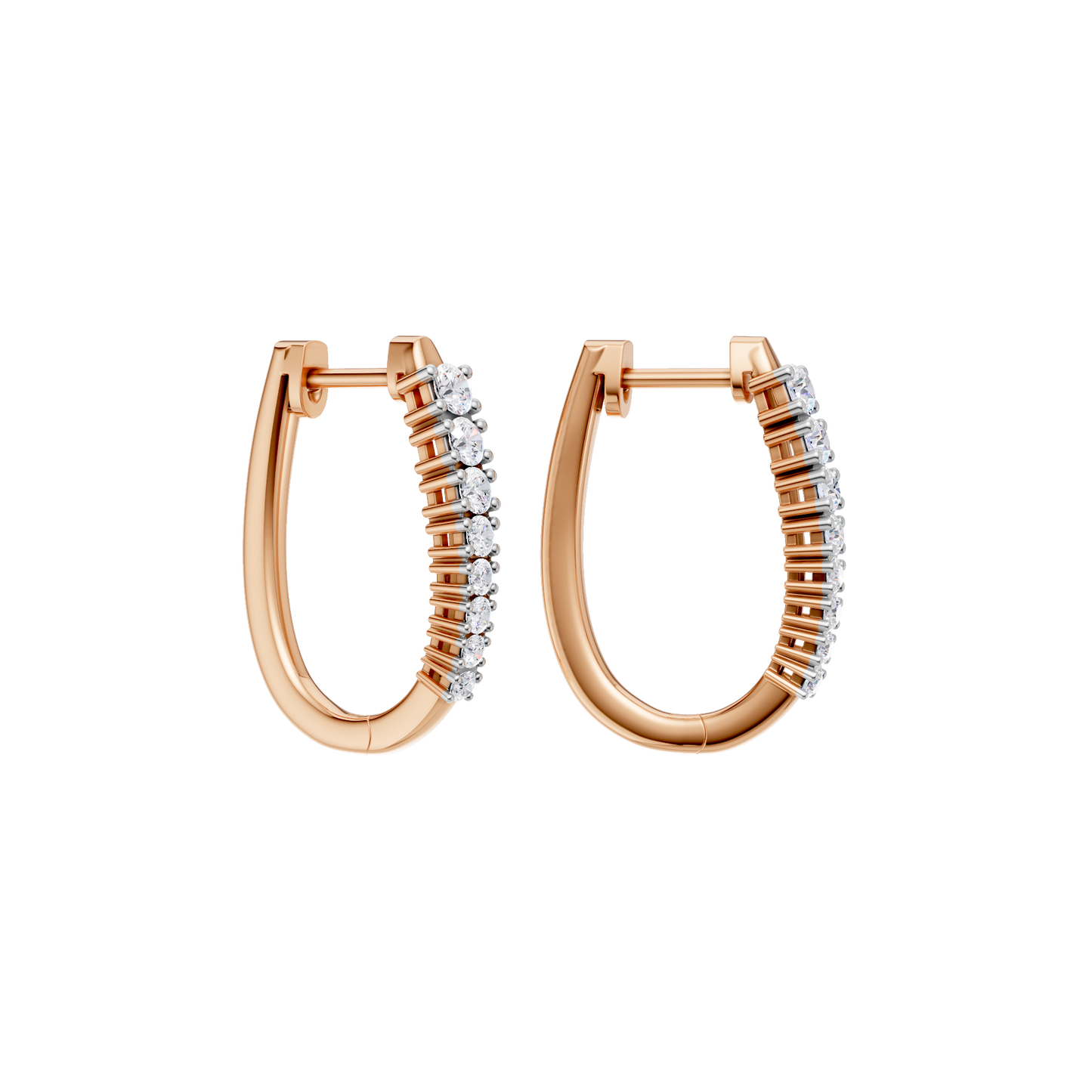 1.00ct Round Fancy Certified Lab Diamond Hoop Earring