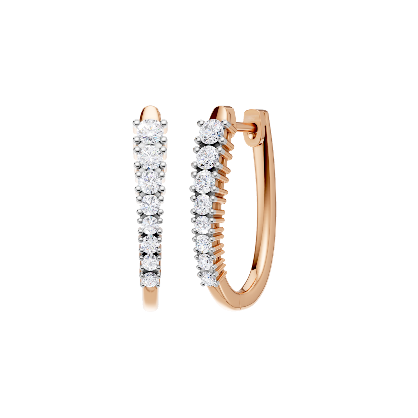 1.00ct Round Fancy Certified Lab Diamond Hoop Earring