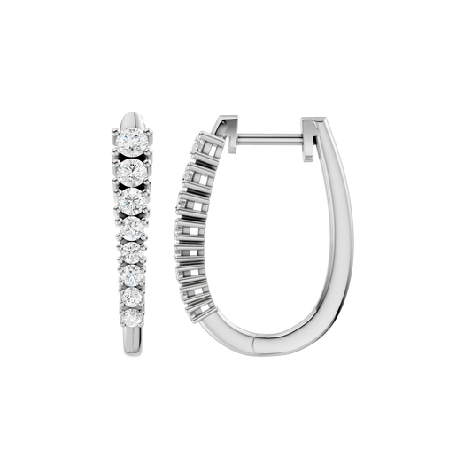 1.00ct Round Fancy Certified Lab Diamond Hoop Earring