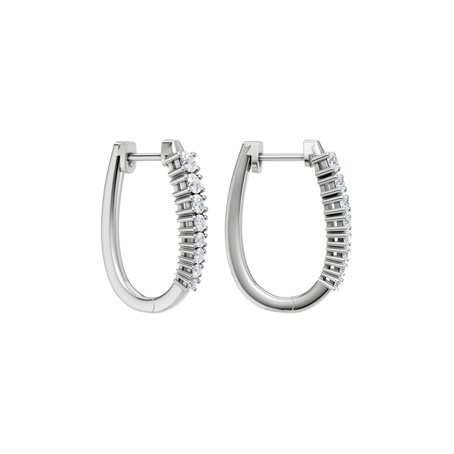 1.00ct Round Fancy Certified Lab Diamond Hoop Earring