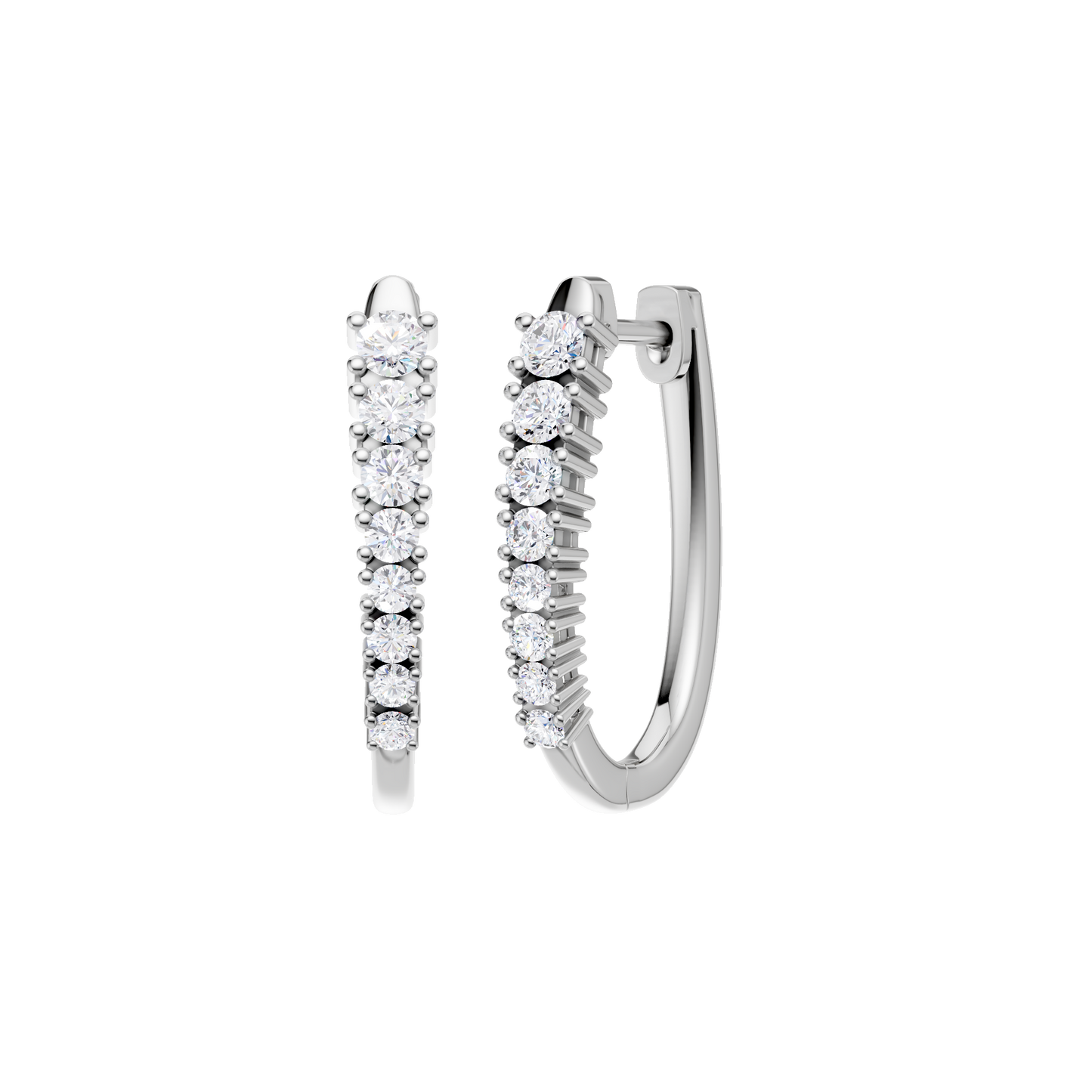 1.00ct Round Fancy Certified Lab Diamond Hoop Earring