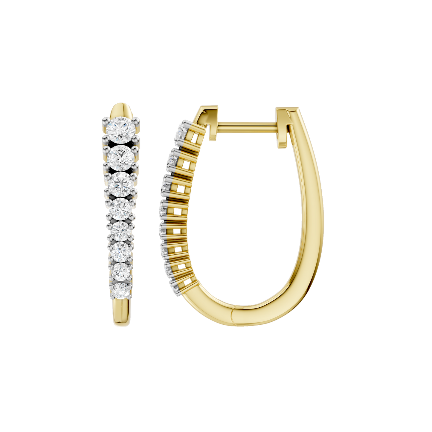 1.00ct Round Fancy Certified Lab Diamond Hoop Earring