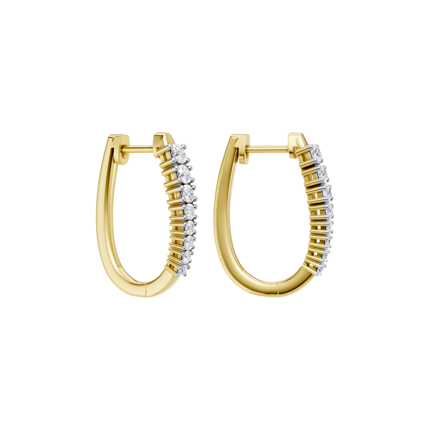 1.00ct Round Fancy Certified Lab Diamond Hoop Earring