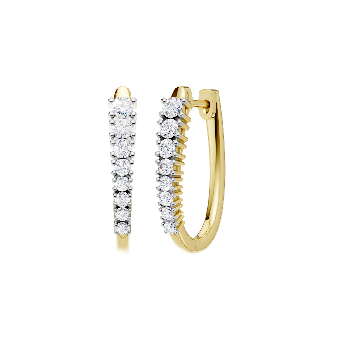 1.00ct Round Fancy Certified Lab Diamond Hoop Earring