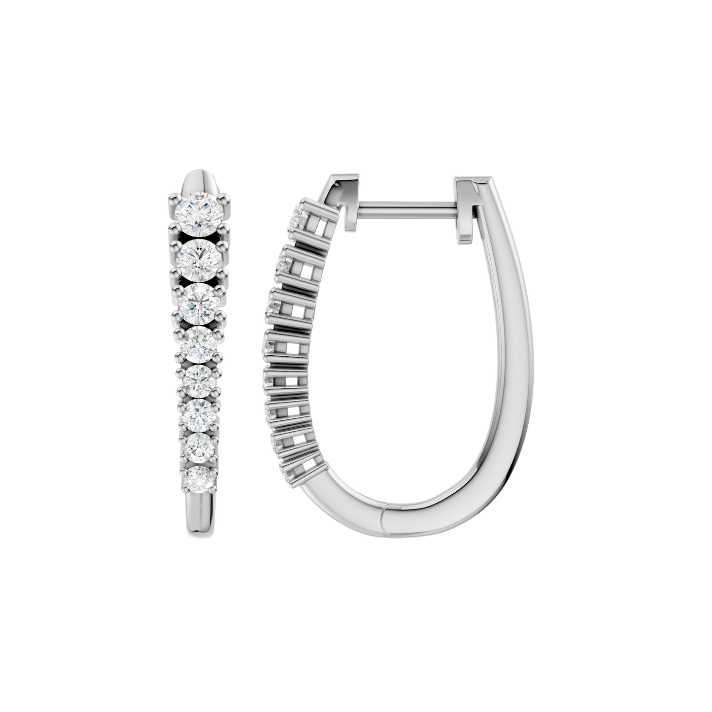 1.00ct Round Fancy Certified Lab Diamond Hoop Earring