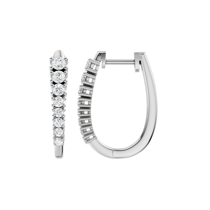 1.00ct Round Fancy Certified Lab Diamond Hoop Earring