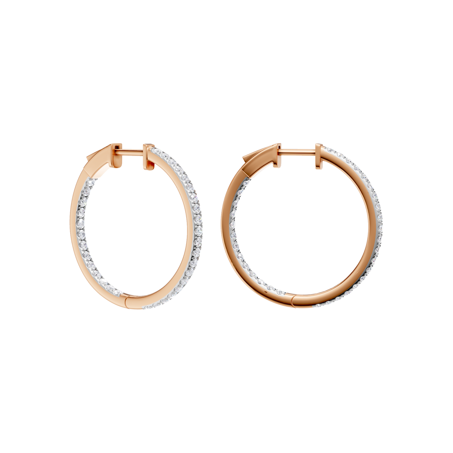 1.00ct Round Certified Lab Diamond Hoop Earring