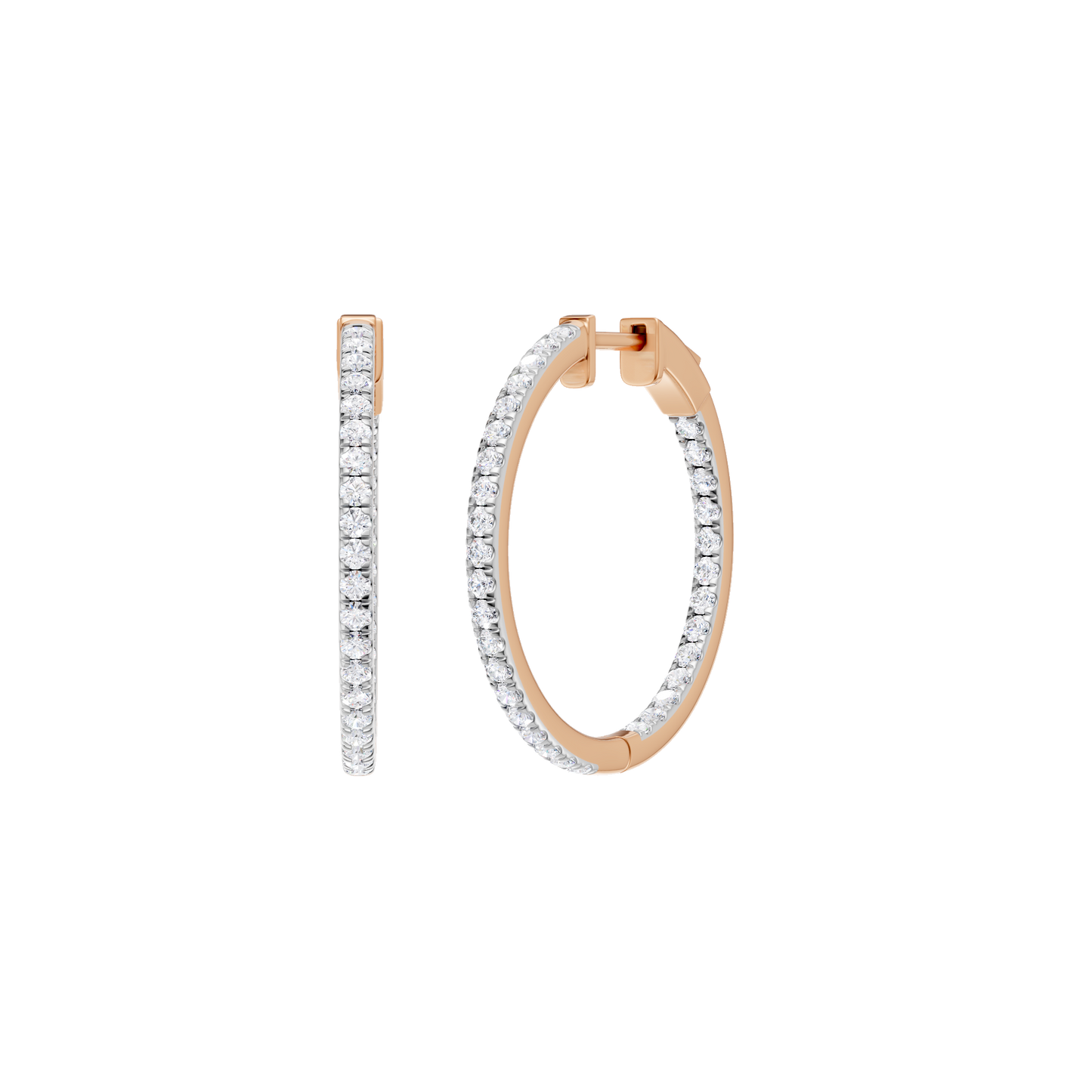 1.00ct Round Certified Lab Diamond Hoop Earring