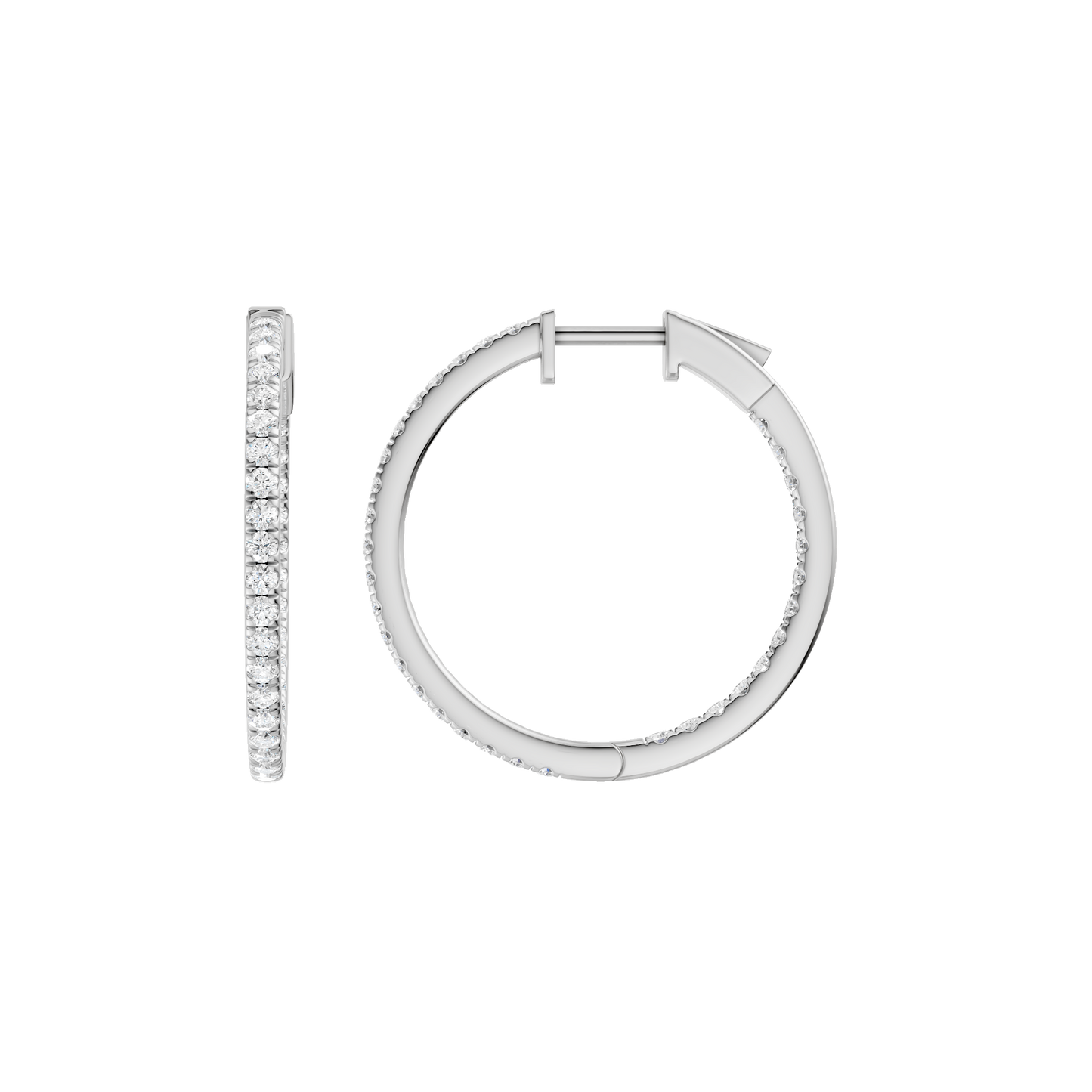 1.00ct Round Certified Lab Diamond Hoop Earring