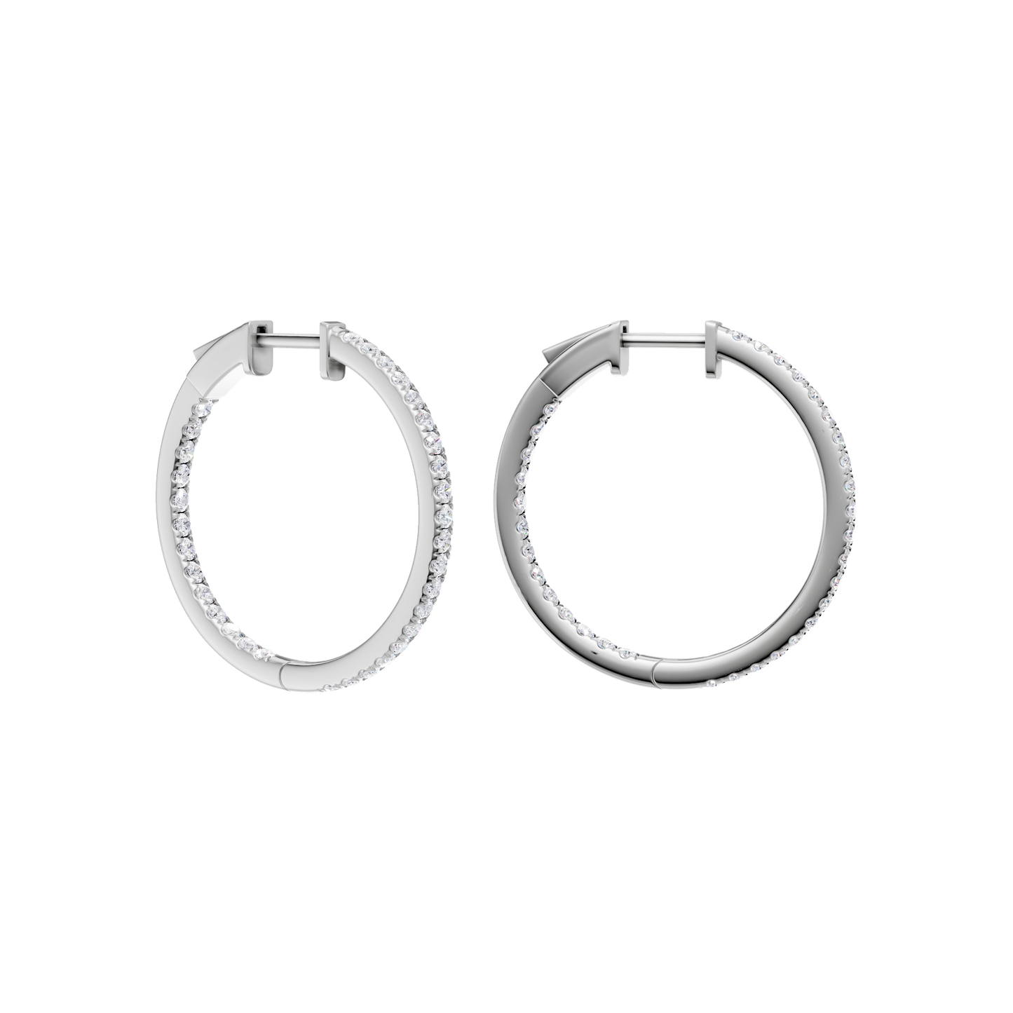 1.00ct Round Certified Lab Diamond Hoop Earring