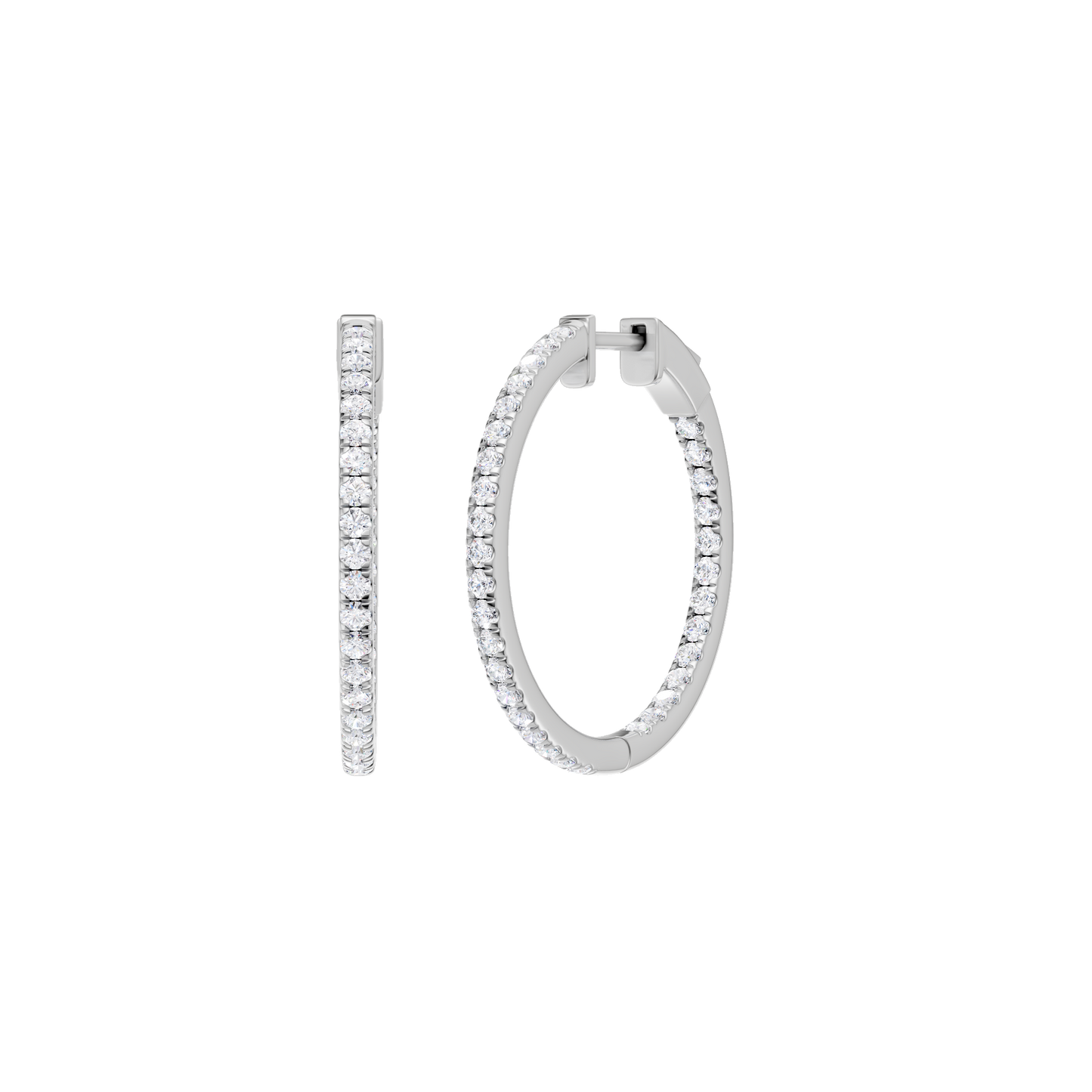 1.00ct Round Certified Lab Diamond Hoop Earring