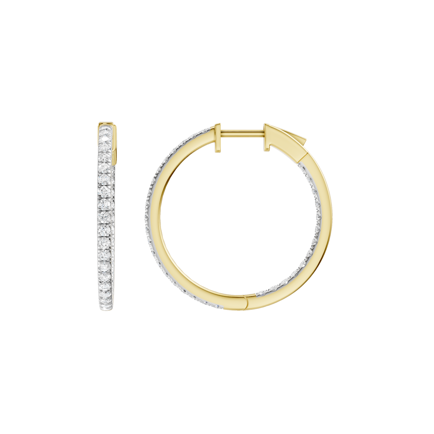 1.00ct Round Certified Lab Diamond Hoop Earring