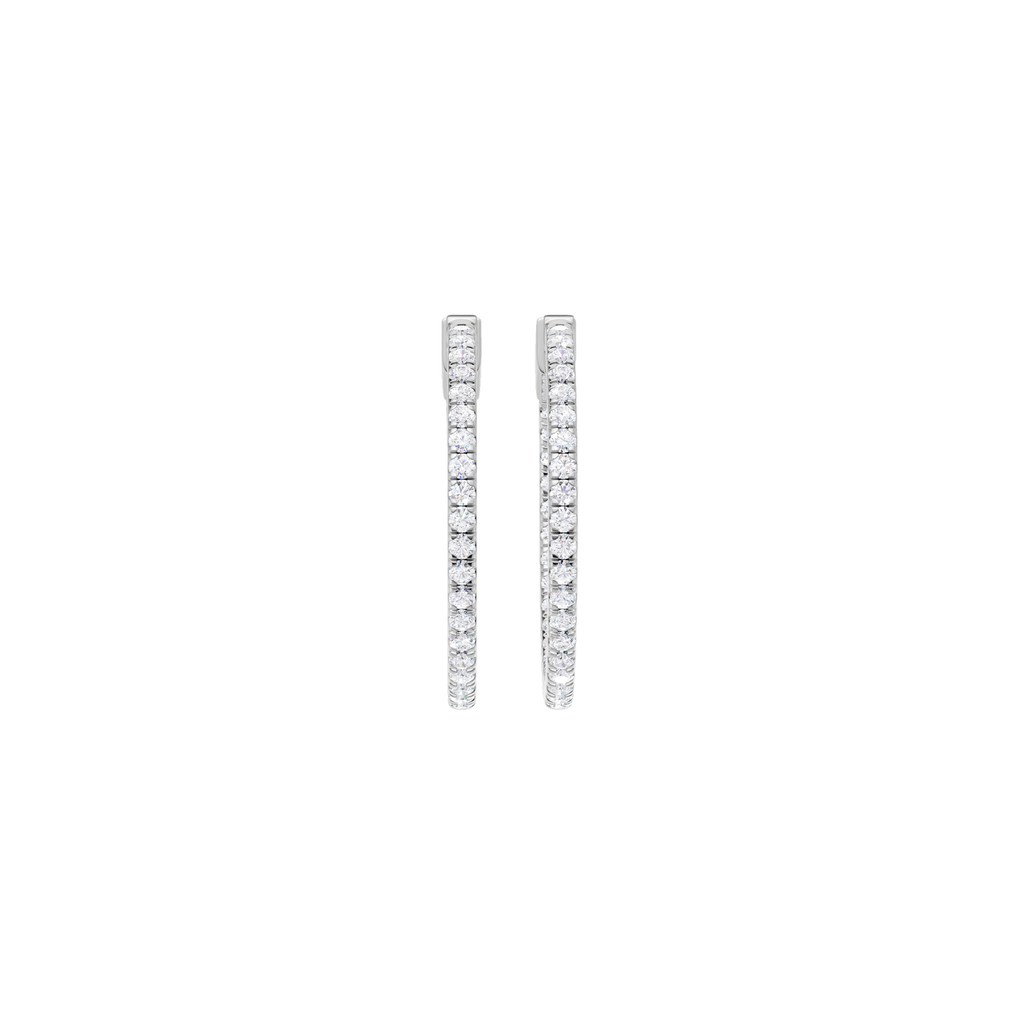 1.00ct Round Certified Lab Diamond Hoop Earring