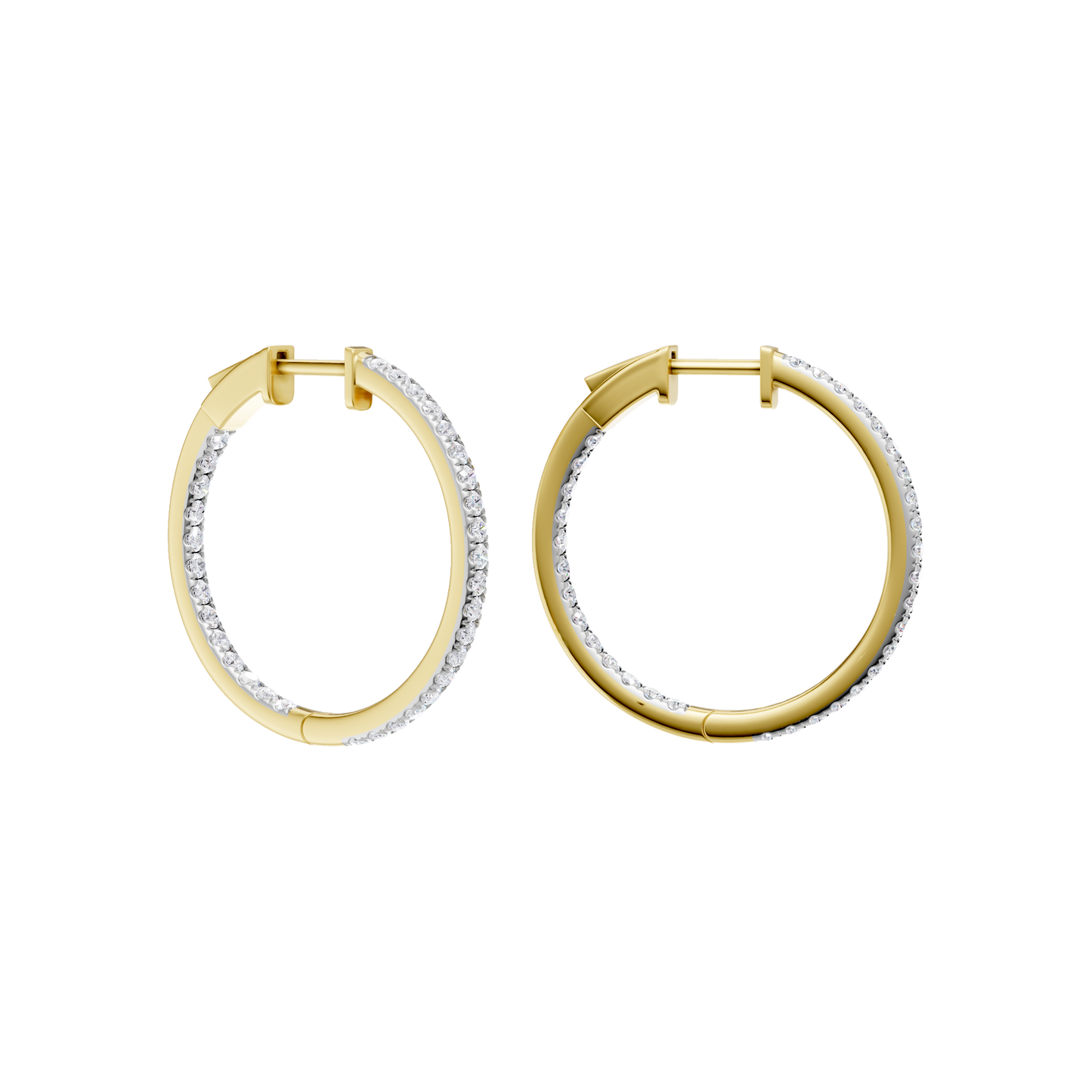 1.00ct Round Certified Lab Diamond Hoop Earring