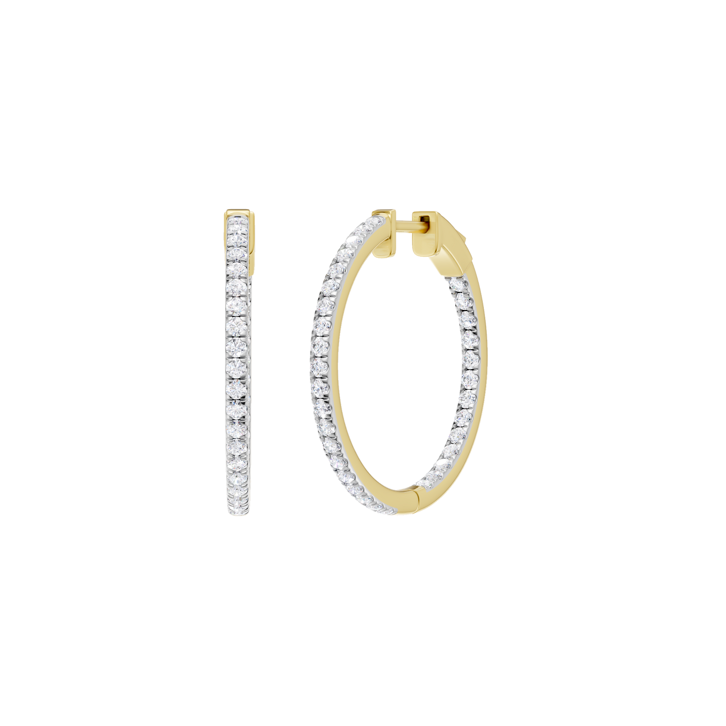 1.00ct Round Certified Lab Diamond Hoop Earring