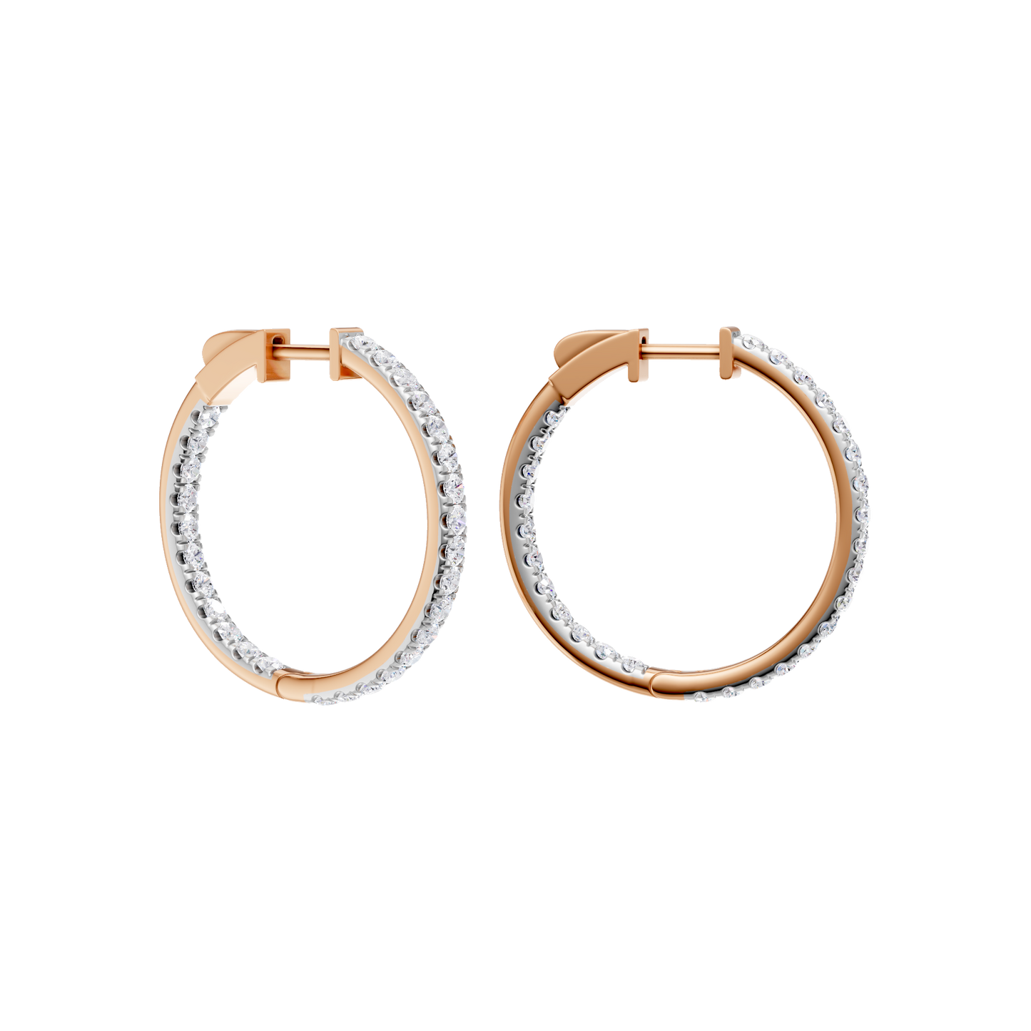 2.00ct Round Certified Lab Diamond Hoop Earring