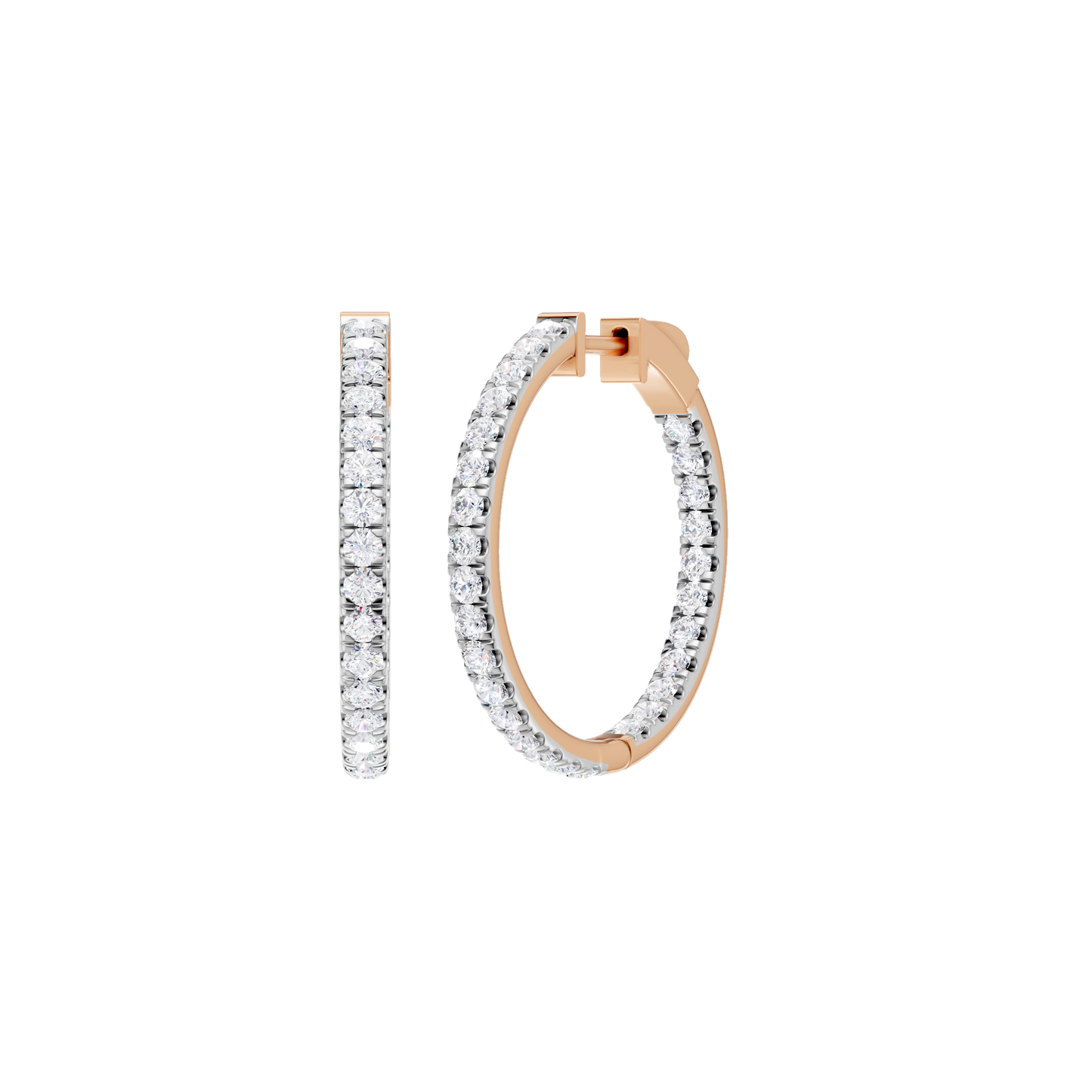 2.00ct Round Certified Lab Diamond Hoop Earring