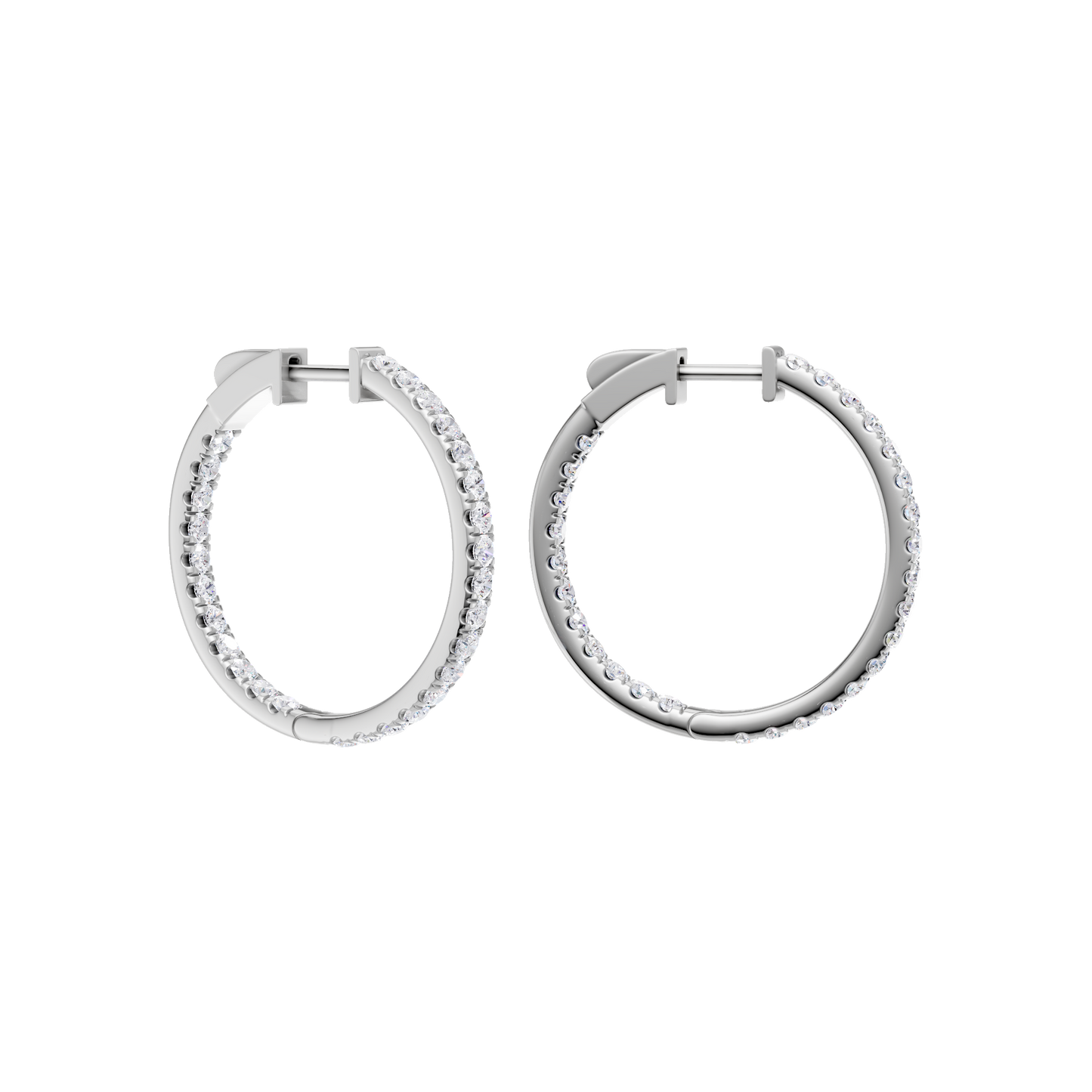 2.00ct Round Certified Lab Diamond Hoop Earring