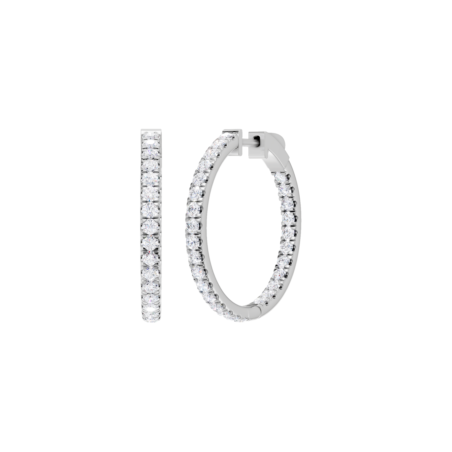 2.00ct Round Certified Lab Diamond Hoop Earring