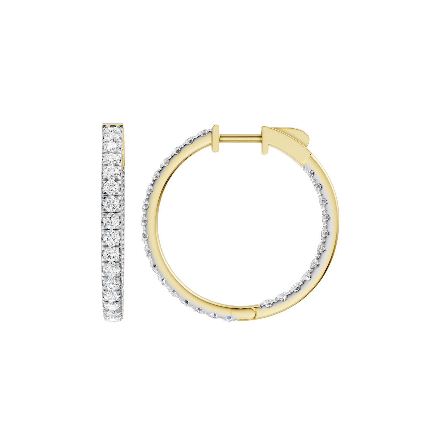 2.00ct Round Certified Lab Diamond Hoop Earring